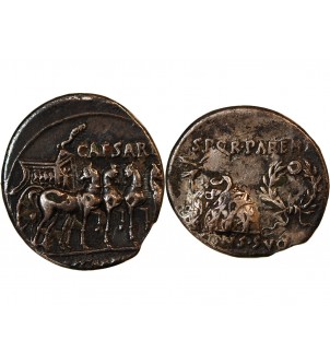 AUGUSTE - DENIER ARGENT 18 AV JC COLONIA PATRICIA 2