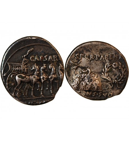 AUGUSTE - DENIER ARGENT 18 AV JC COLONIA PATRICIA