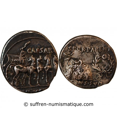 AUGUSTE - DENIER ARGENT 18 AV JC COLONIA PATRICIA