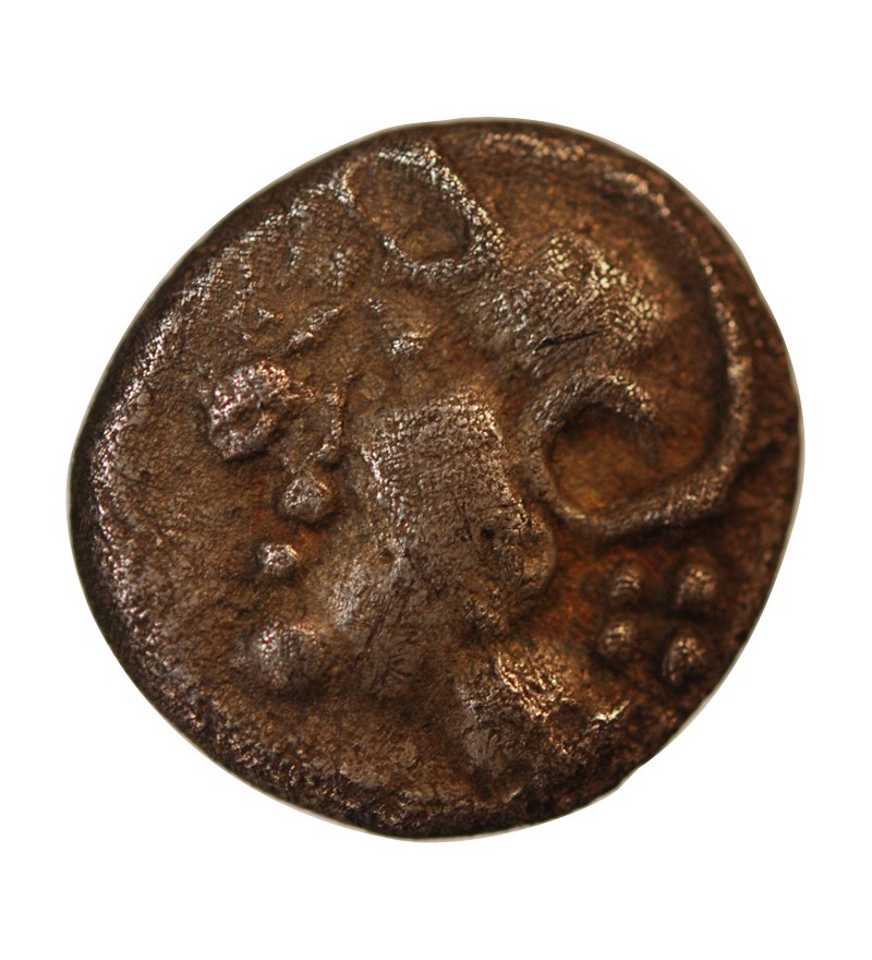 ÉDUENS, REGION DU MONT-BEUVRAY - DENIER ARGENT A LA TÊTE CASQUÉE