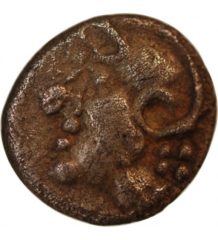 ÉDUENS, REGION DU MONT-BEUVRAY - DENIER ARGENT A LA TÊTE CASQUÉE