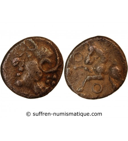 ÉDUENS, REGION DU MONT-BEUVRAY - DENIER ARGENT A LA TÊTE CASQUÉE