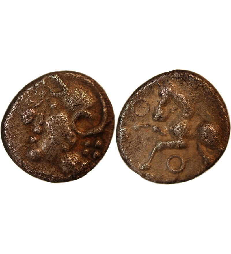 ÉDUENS, REGION DU MONT-BEUVRAY - DENIER ARGENT A LA TÊTE CASQUÉE