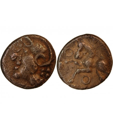 ÉDUENS, REGION DU MONT-BEUVRAY - DENIER ARGENT A LA TÊTE CASQUÉE