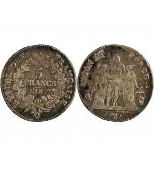 France 5 Francs Union & Force - An7 Q 2