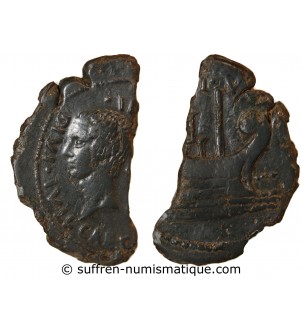 VIENNE, CESAR ET OCTAVE - 1/2 DUPONDIUS 36 AV JC