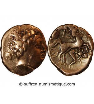 ANDECAVES, REGION D'ANGERS - STATERE ELECTRUM A L'AIGRETTE