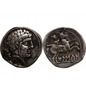 ESPAGNE, SUSSETANOS - DENIER ARGENT AU CAVALIER 150 / 120 AV JC OSCA 2