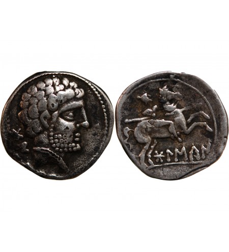 ESPAGNE, SUSSETANOS - DENIER ARGENT AU CAVALIER 150 / 120 AV JC OSCA