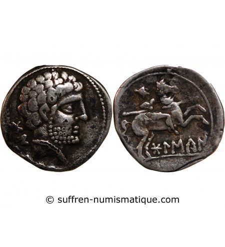 ESPAGNE, SUSSETANOS - DENIER ARGENT AU CAVALIER 150 / 120 AV JC OSCA