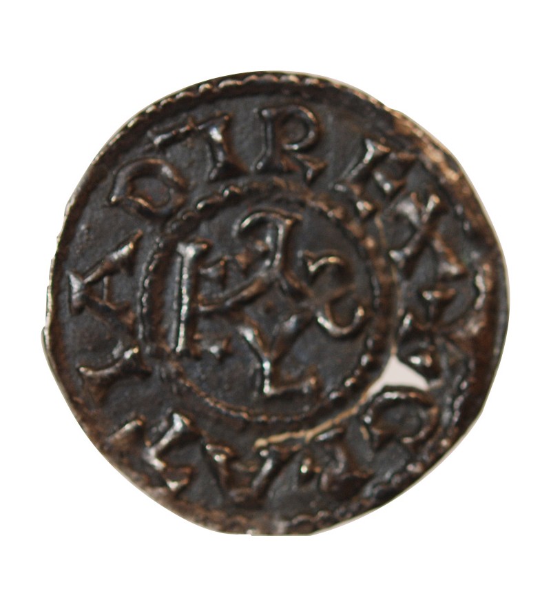 CHARLES II LE CHAUVE - DENIER ARGENT 843 / 877 AMIENS - Troué