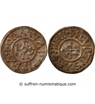 CHARLES II LE CHAUVE - DENIER ARGENT 843 / 877 SAOSNES