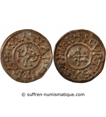 CHARLES II LE CHAUVE - DENIER ARGENT 843 / 877 SAOSNES