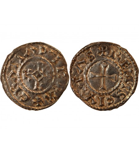 CHARLES II LE CHAUVE - DENIER ARGENT 843 / 877 REIMS