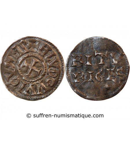 LOUIS Ier LE PIEUX - DENIER ARGENT 814 / 840 BOURGES