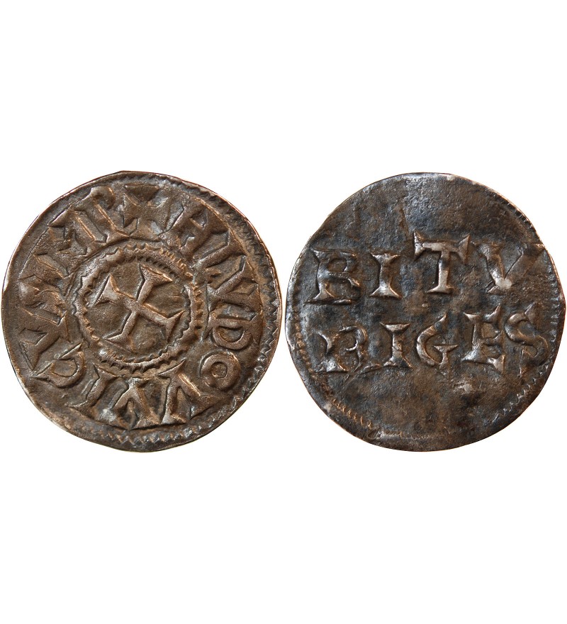LOUIS Ier LE PIEUX - DENIER ARGENT 814 / 840 BOURGES