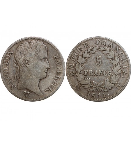 5 FRANCS NAPOLEON I  1811 H LA ROCHELLE