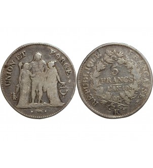 France 5 Francs Union & Force - L'An 10 K Bordeaux 2