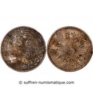 MEXIQUE - 8 REALES ARGENT 1855 Go PF - Contremarques chinoises