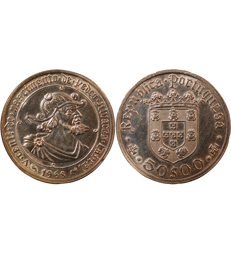 PORTUGAL - 50 ESCUDOS ARGENT 1968 - PEDRO ALVARES CABRAL