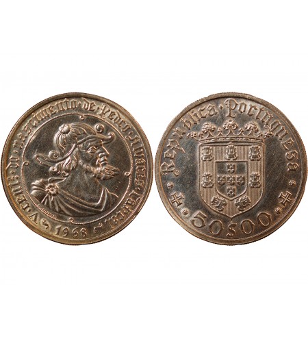 PORTUGAL - 50 ESCUDOS ARGENT 1968 - PEDRO ALVARES CABRAL