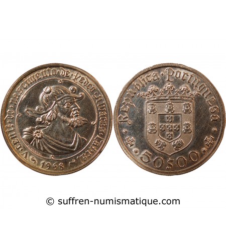 PORTUGAL - 50 ESCUDOS ARGENT 1968 - PEDRO ALVARES CABRAL