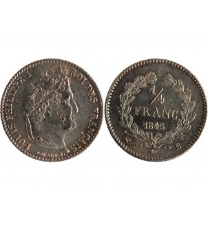 France  Louis Philippe I - 1/4 Franc Argent - 1845 B Rouen 2