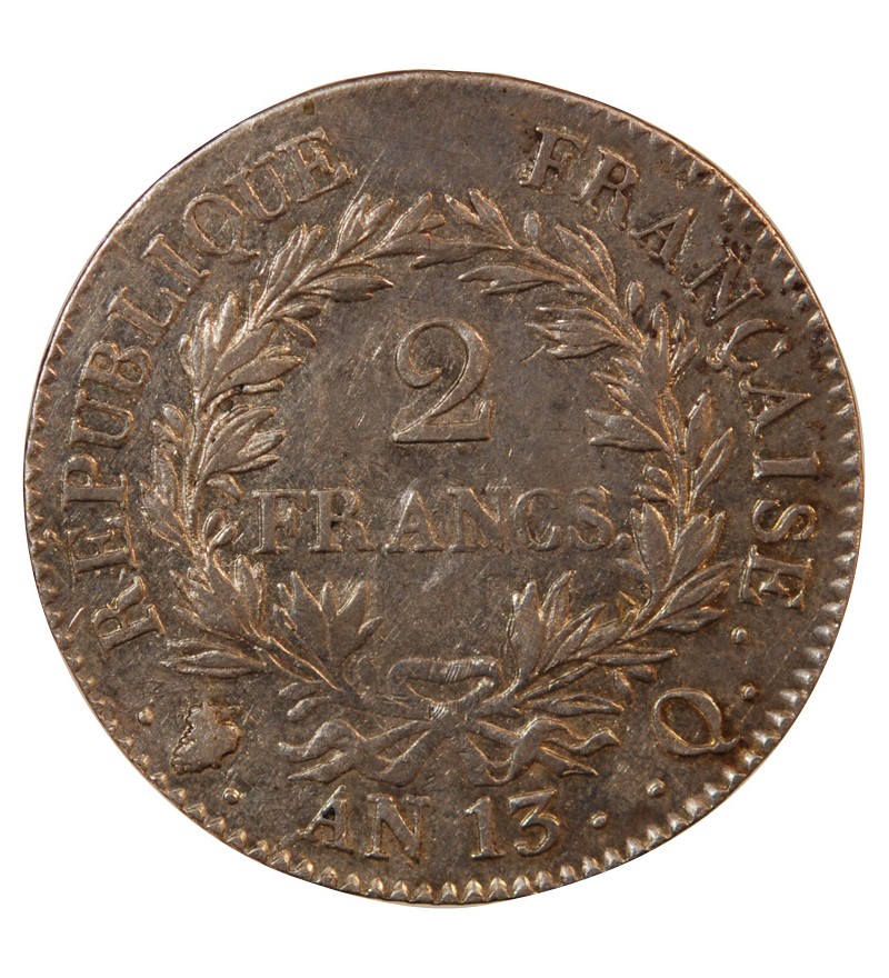 NAPOLEON Ier - 2 FRANCS AN 13 Q PERPIGNAN "calendrier révolutionnaire"