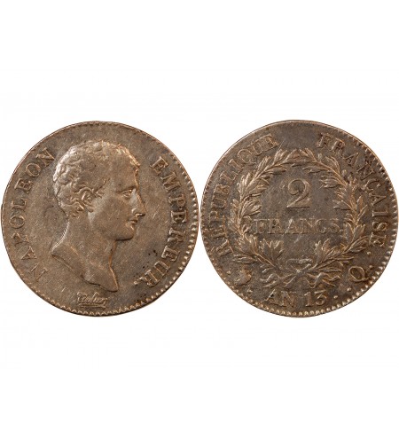NAPOLEON Ier - 2 FRANCS AN 13 Q PERPIGNAN "calendrier révolutionnaire"