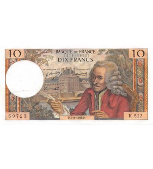 FRANCE, VOLTAIRE - 10 FRANCS 07/08/1969 - SÉRIE K.512 2