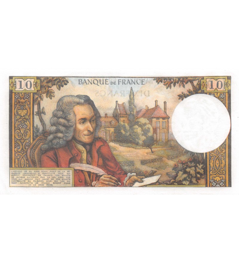 FRANCE, VOLTAIRE - 10 FRANCS 02/01/1969 - SÉRIE Q.456
