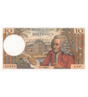 FRANCE, VOLTAIRE - 10 FRANCS 02/01/1969 - SÉRIE Q.456 2