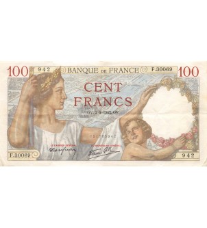 FRANCE, SULLY - 100 FRANCS 02/04/1942 - SÉRIE F.30069 2