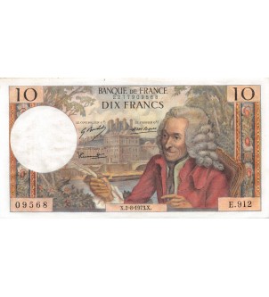 FRANCE, VOLTAIRE - 10 FRANCS 02/08/1973 - SÉRIE E.912 2