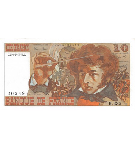 FRANCE, BERLIOZ - 10 FRANCS 02/10/1975 - SÉRIE B.235