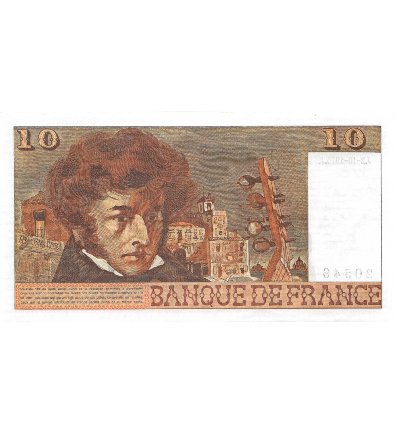 FRANCE, BERLIOZ - 10 FRANCS 02/10/1975 - SÉRIE B.235