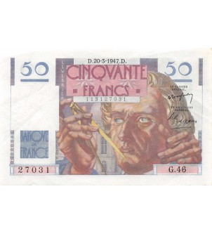 FRANCE, LE VERRIER - 50 FRANCS 20/03/1947 - SÉRIE G.46 2
