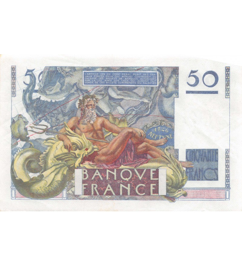 FRANCE, LE VERRIER - 50 FRANCS 20/03/1947 - SÉRIE G.46