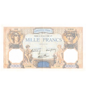 FRANCE, CÉRÈS ET MERCURE - 1000 FRANCS 18/04/1940 - SÉRIE D.9546