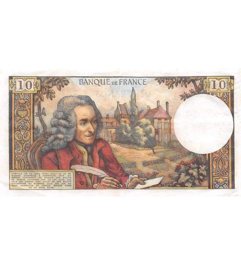 FRANCE, VOLTAIRE - 10 FRANCS 02/07/1970 - SÉRIE G.608
