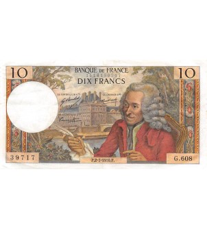 FRANCE, VOLTAIRE - 10 FRANCS 02/07/1970 - SÉRIE G.608 2