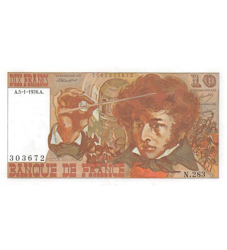 FRANCE, BERLIOZ - 10 FRANCS 05/01/1976 - SÉRIE N.283