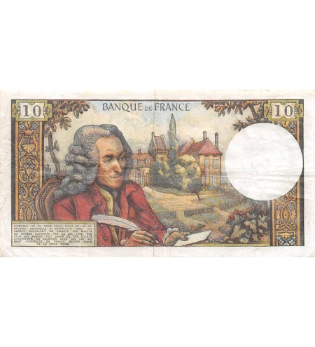 FRANCE, VOLTAIRE - 10 FRANCS 02/12/1971 - SÉRIE M.733