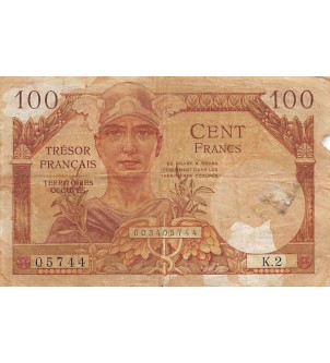 TRÉSOR FRANÇAIS, TERRITOIRES OCCUPÉS - 100 FRANCS 1947 - SÉRIE K.2