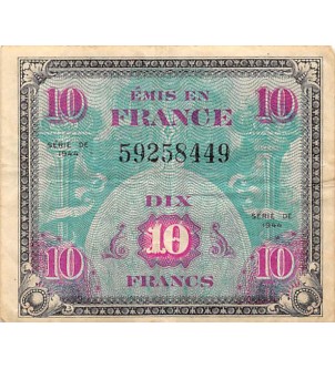 FRANCE - 10 FRANCS DRAPEAU 1944 - SANS SÉRIE