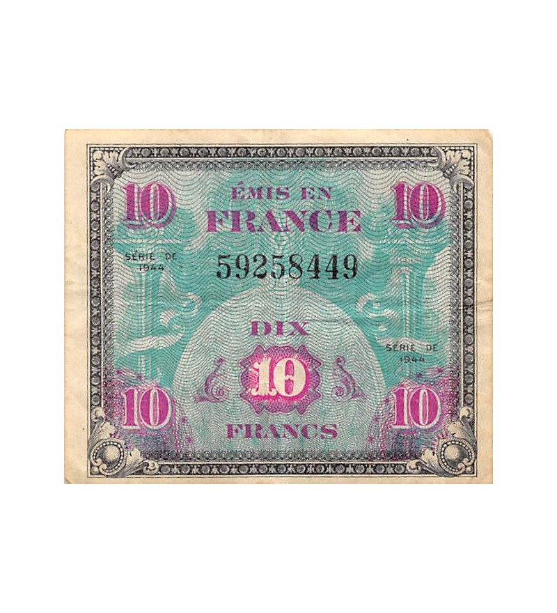 FRANCE - 10 FRANCS DRAPEAU 1944 - SANS SÉRIE