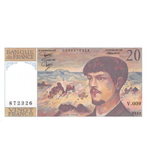 FRANCE, DEBUSSY - 20 FRANCS 1982 - SÉRIE V.009 2