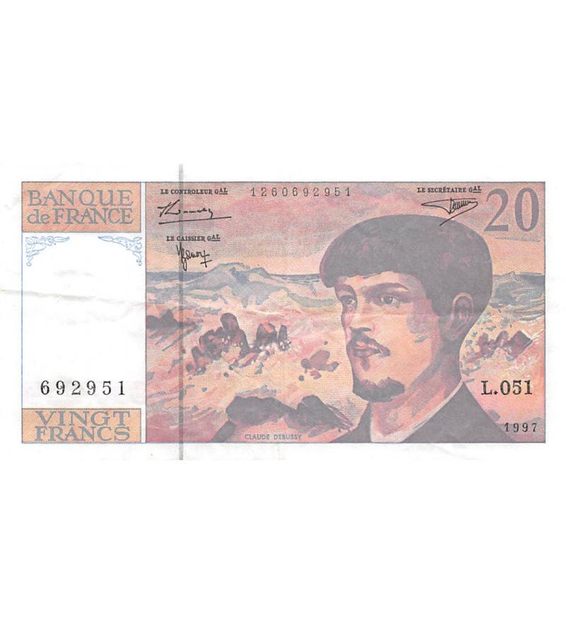 FRANCE, DEBUSSY - 20 FRANCS 1997 - SÉRIE L.051
