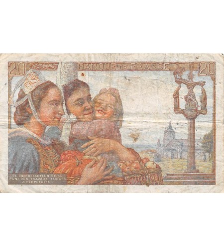 FRANCE - 20 FRANCS PÊCHEUR 12/02/1942 - SÉRIE D.10