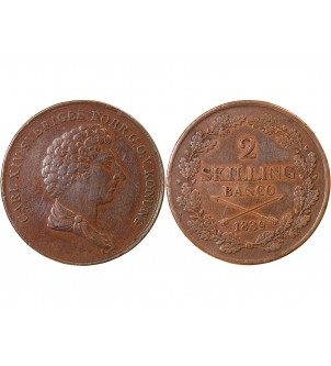 SUÈDE, CARL XIV JOHAN - 2 SKILLING BANCO 1839 2